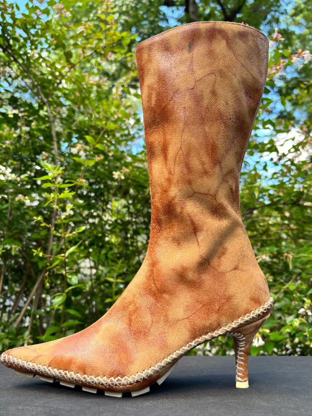 RARE Paloma Barcelo Tan Mid-Calf Leather Boots. NEVER WORN Size 7 - Picture 3 of 11